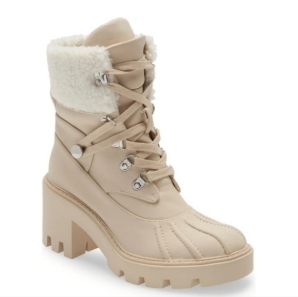 STEVE MADDEN Northern Faux Fur Trim Sand Boot - Picture 8 of 10
